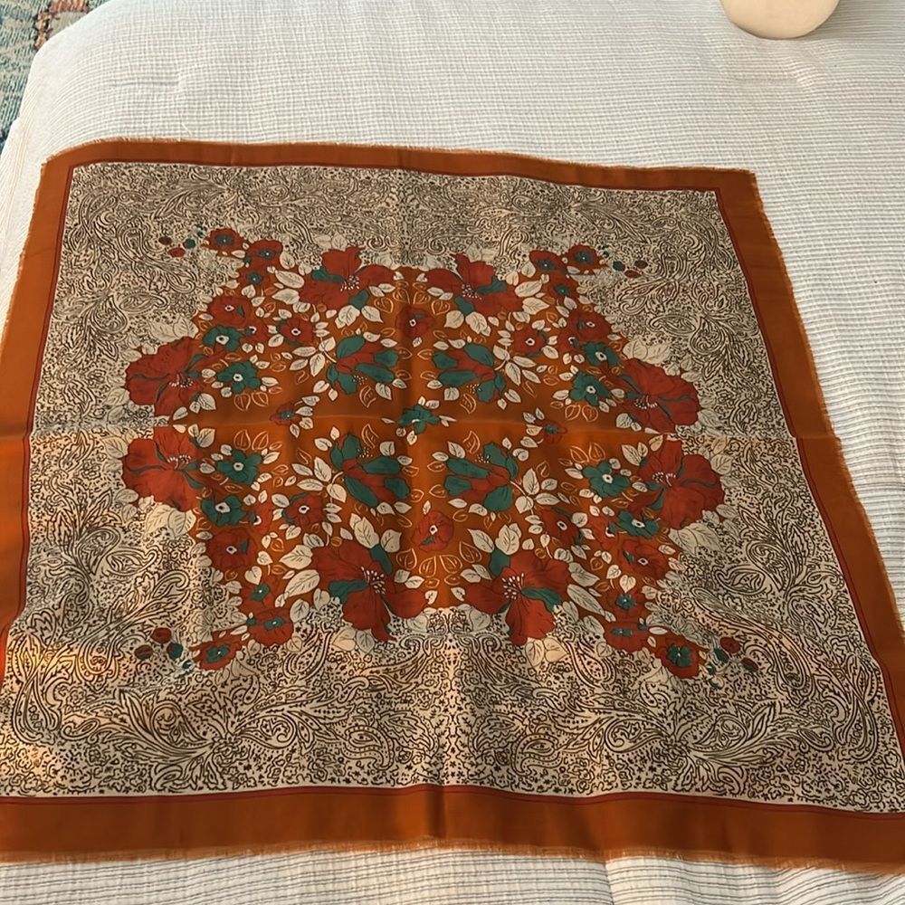 Floral Patterned Scarf-Rayon - Picture 10 of 10